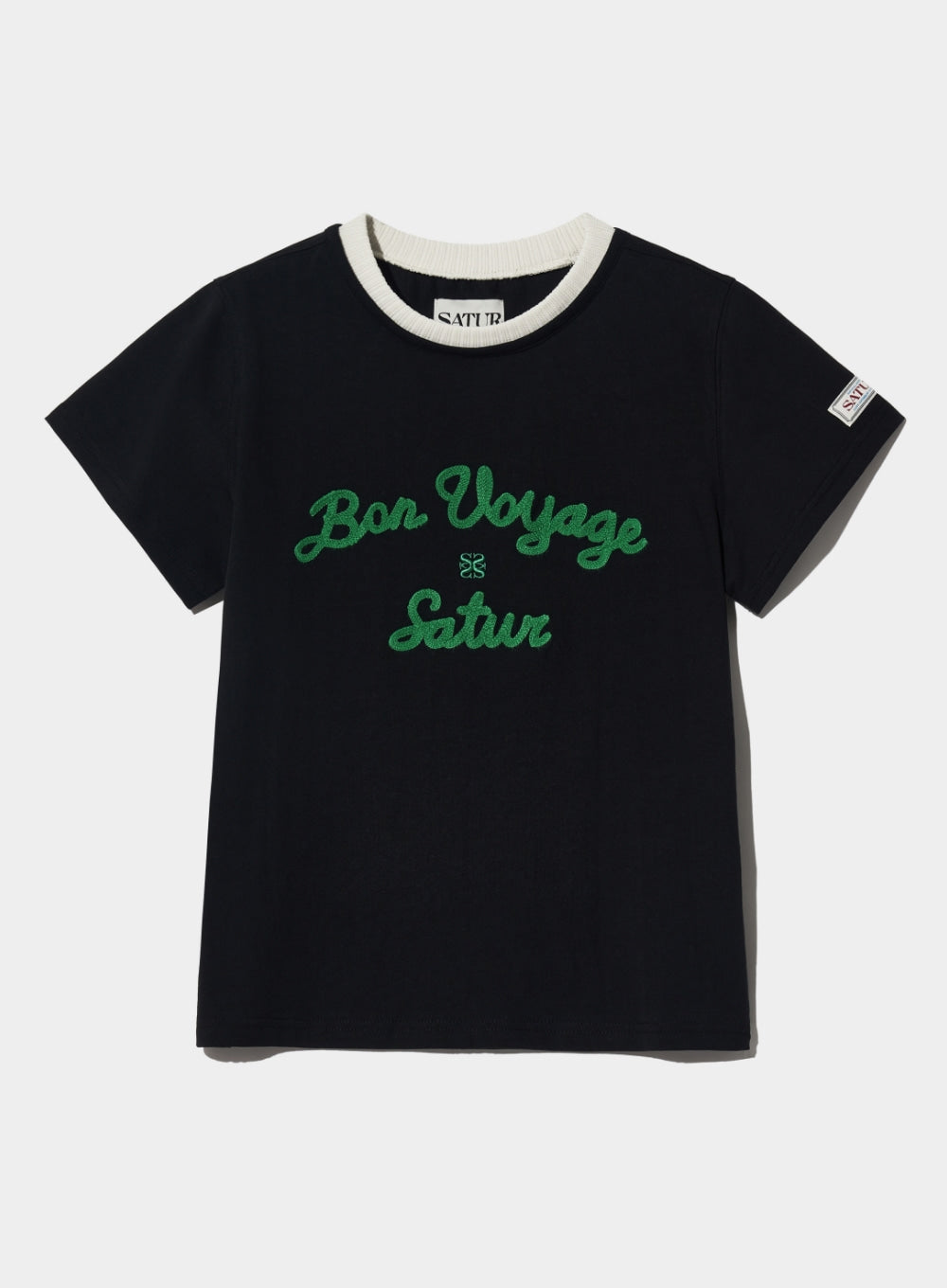 [satur] (W) Satur Logo Voyage T-Shirt - Black/Green