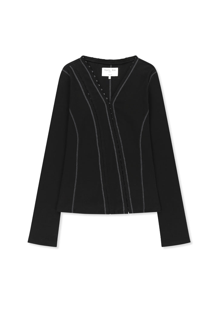 Matinkim Multi Styling Hook Detail Slim Top IN Black