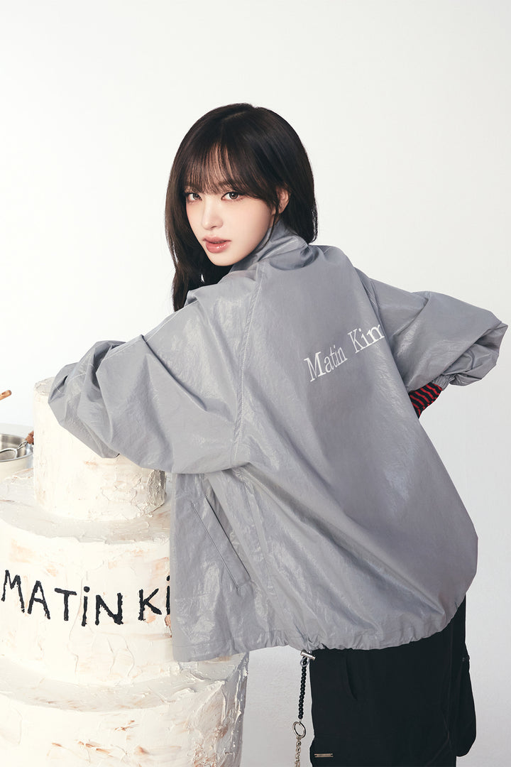Matinkim Matin Kim Logo Coating Jumper IN Dark Grey