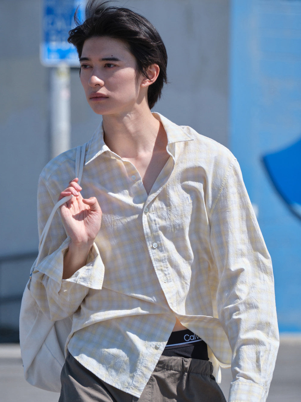 Low Classic Regular-Fit Lc Sheer Checked Shirt Yellow