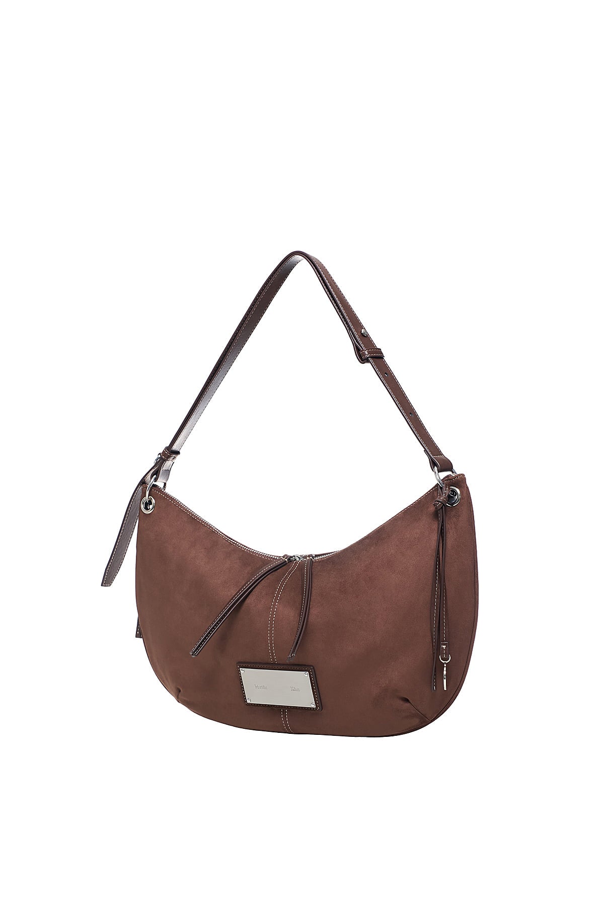 Matinkim Suede Round Hobo Bag IN Brown