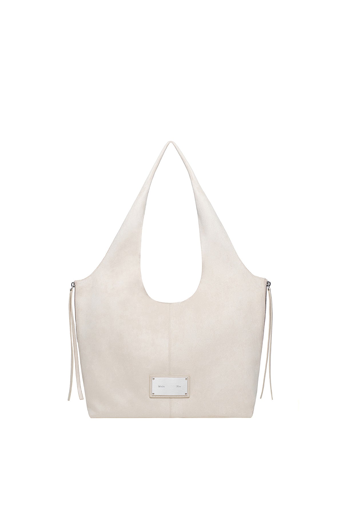 Matinkim Side Zip Suede Shoulder Bag IN Ivory