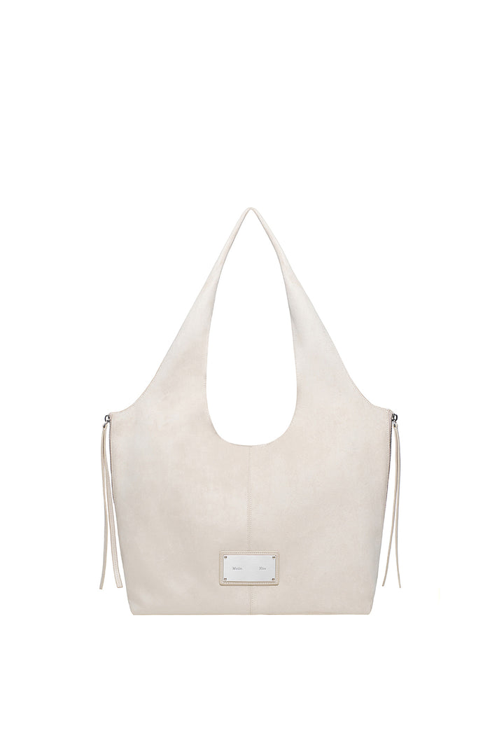 Matinkim Side Zip Suede Shoulder Bag IN Ivory