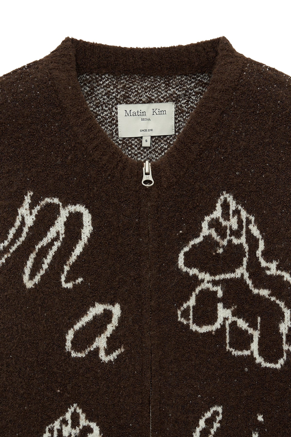 Matinkim Matin Kim Matin Poni Coni Knit Zip UP IN Brown