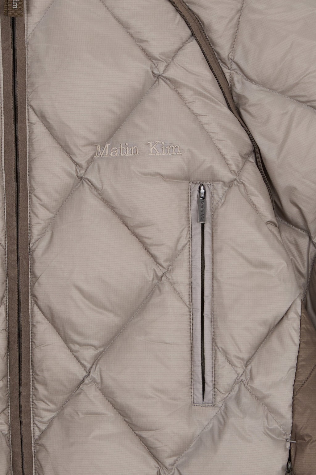 Matinkim Quilting Hoody Lightweight Jumper (Down Blended) IN Beige