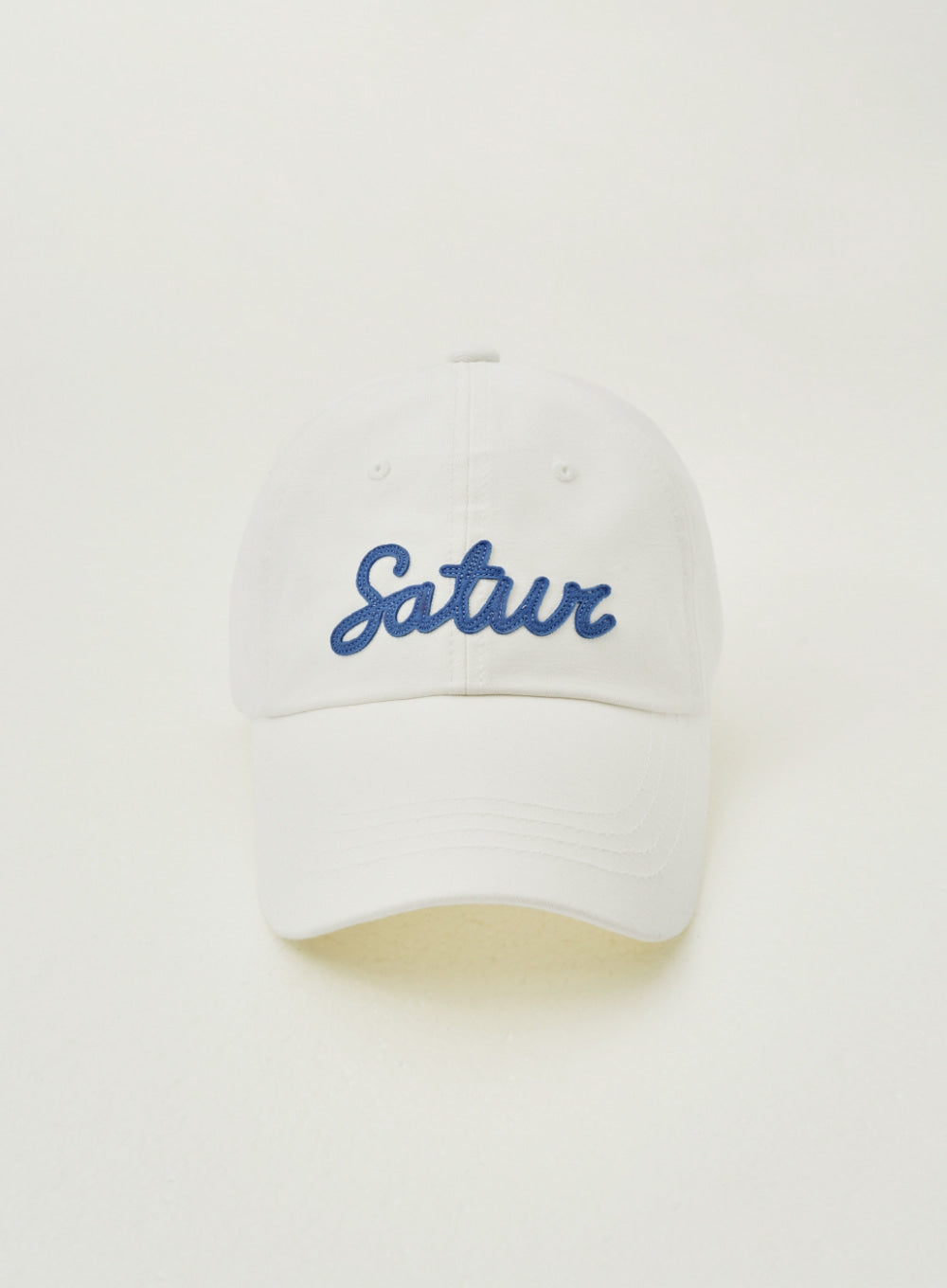 [satur] Vintage Casual Applique Ball Cap - White