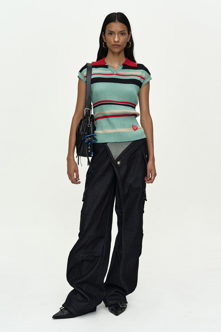Andersson Bell Color-Blocked Knit Polo Vest