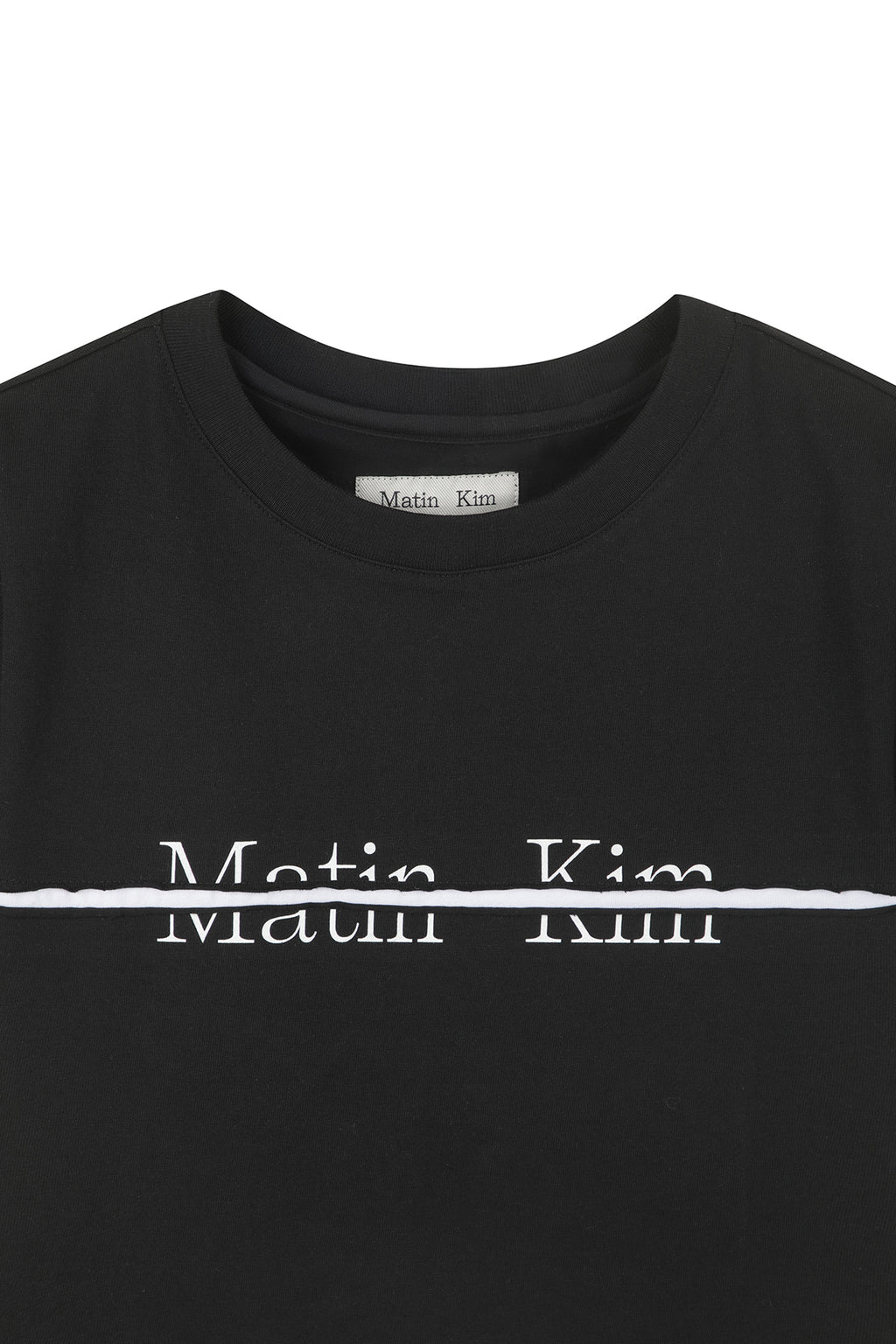 Matinkim Matin Kim Logo Cutted Crop Top IN Black