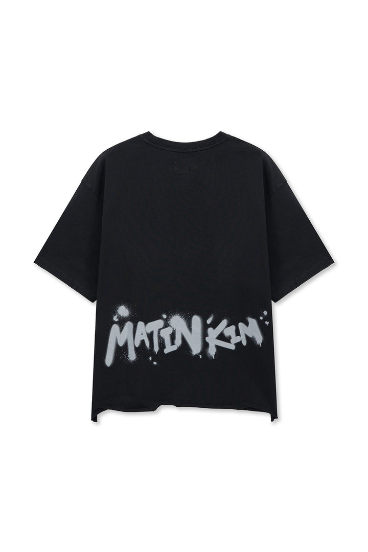 Matinkim Raw Cut Graffiti Logo Top IN Black