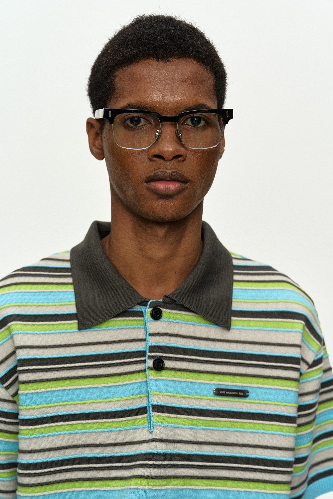 Andersson Bell Stripe Wool Polo Sweater