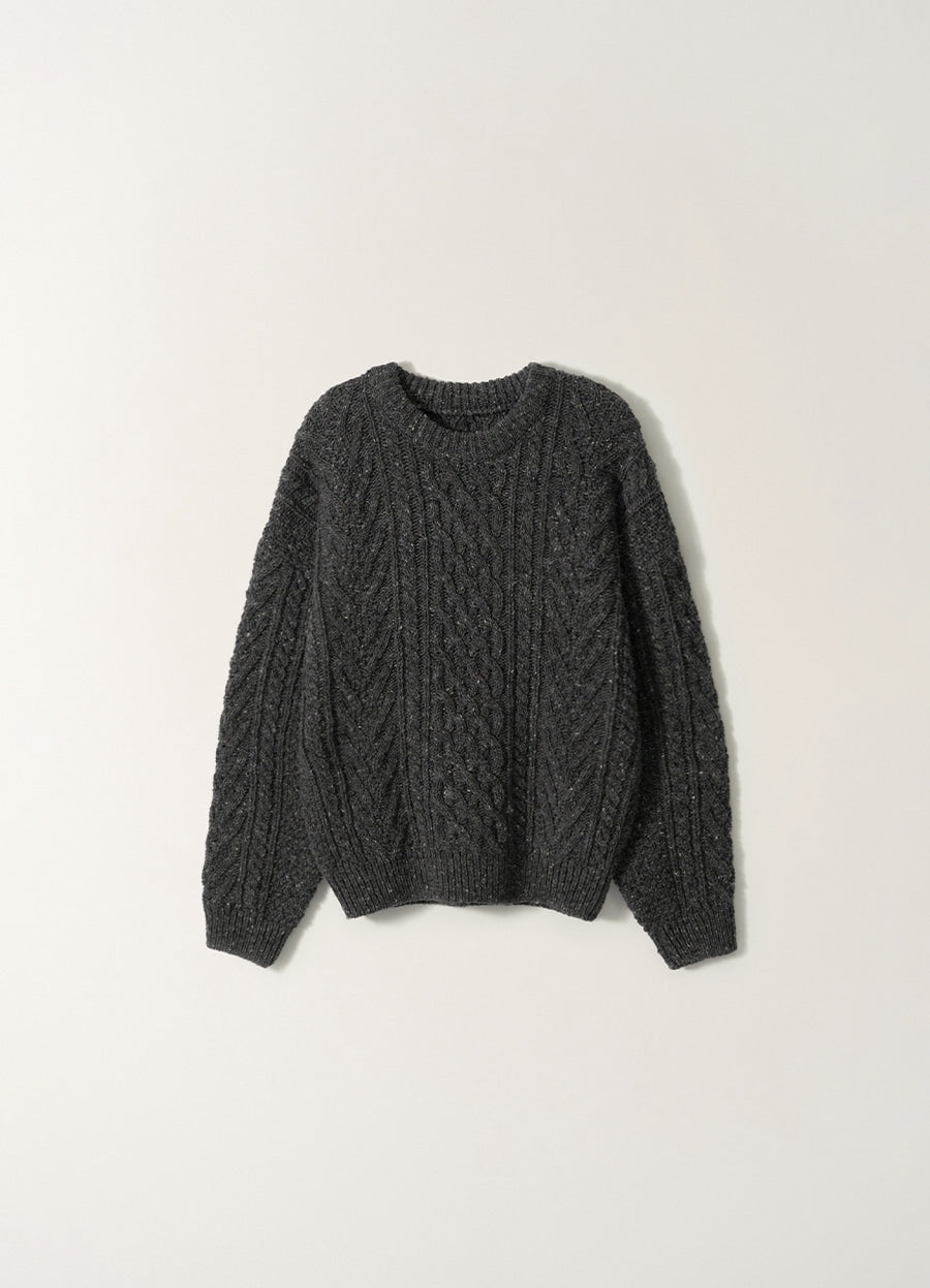 Nothing Written Petico cable knit pullover (Mixed charcoal)
