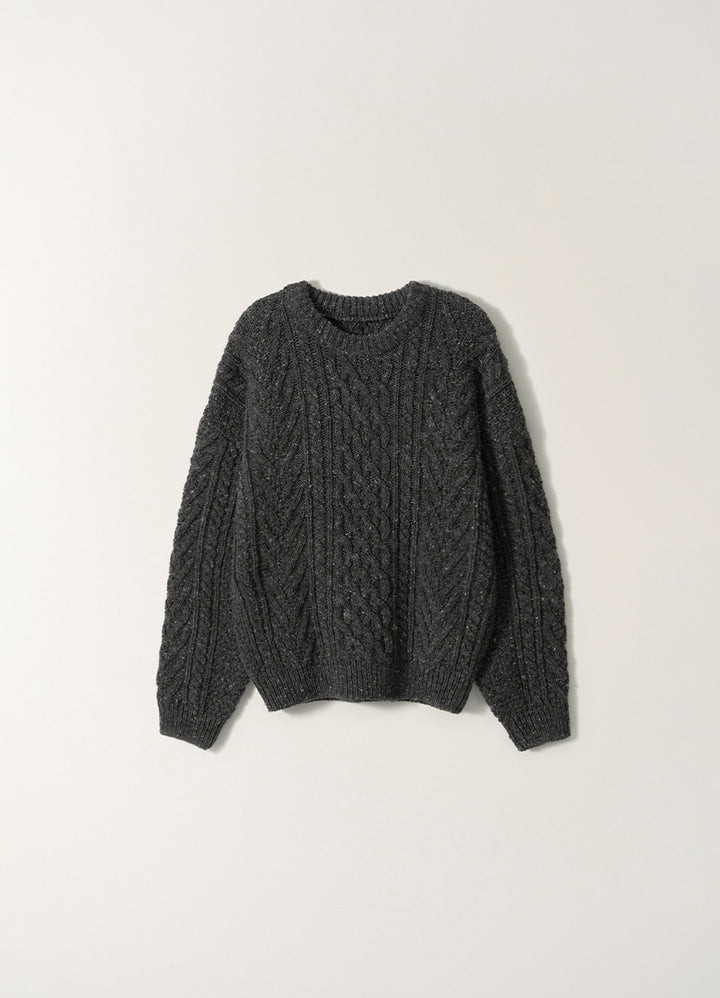 Nothing Written Petico cable knit pullover (Mixed charcoal)