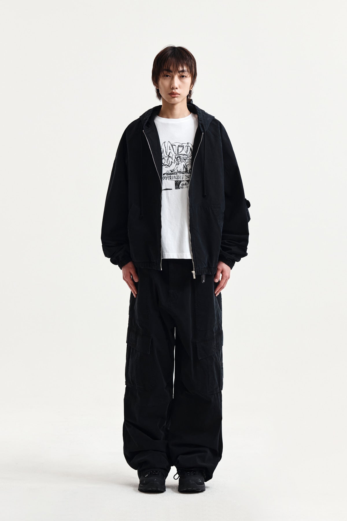 [matinkim] MULTI POCKET UTILITY WIDE PANTS IN BLACK