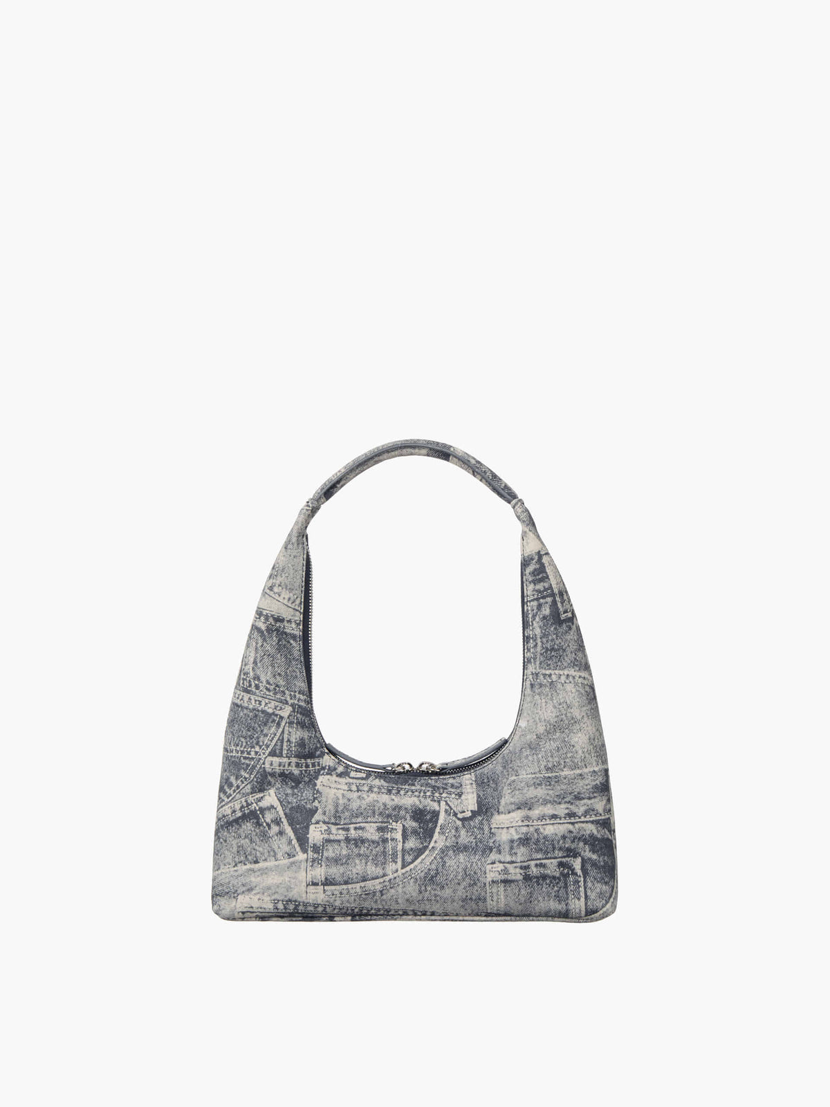 Margesherwood Hobo Shoulder light grey printed suede