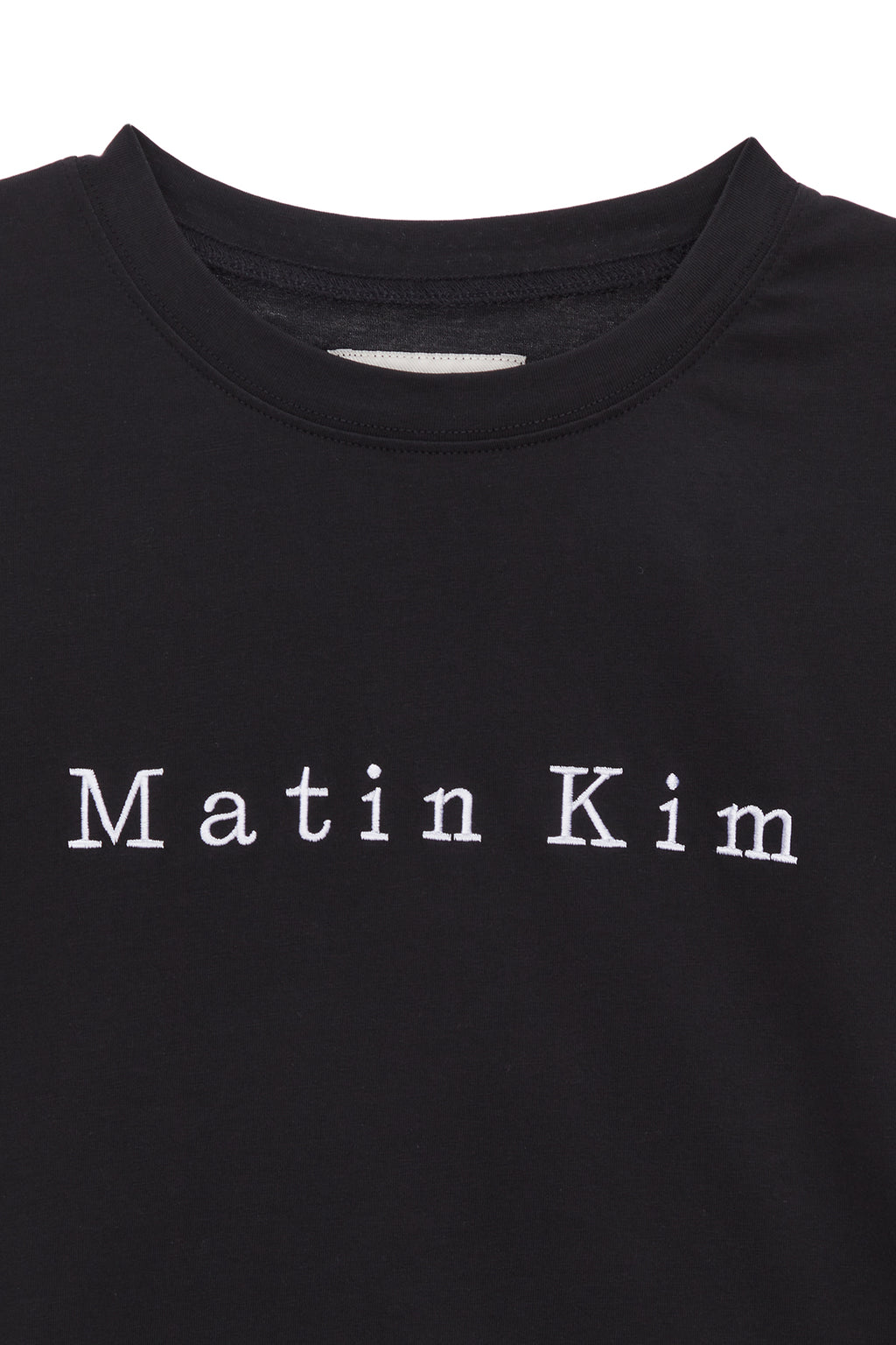 [matinkim] MATIN EMBROIDERY LOGO CROP TOP IN BLACK