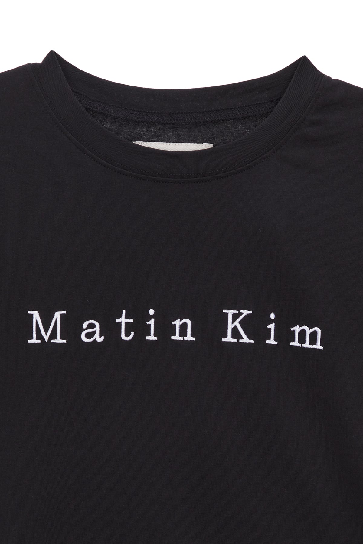 [matinkim] MATIN EMBROIDERY LOGO CROP TOP IN BLACK