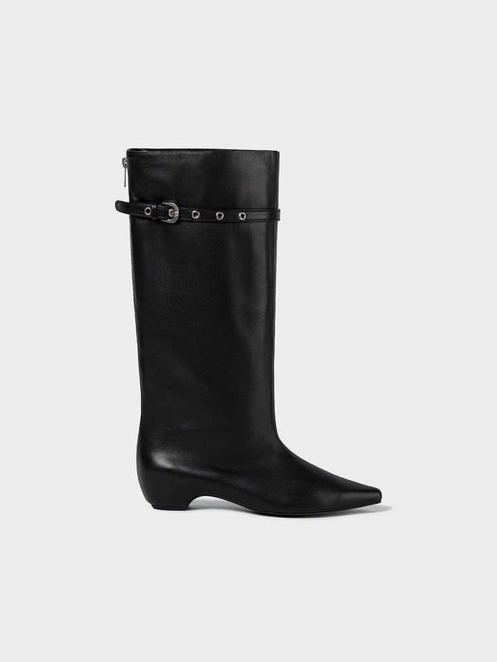 Low Classic Back-Zipped Middle Boots Black