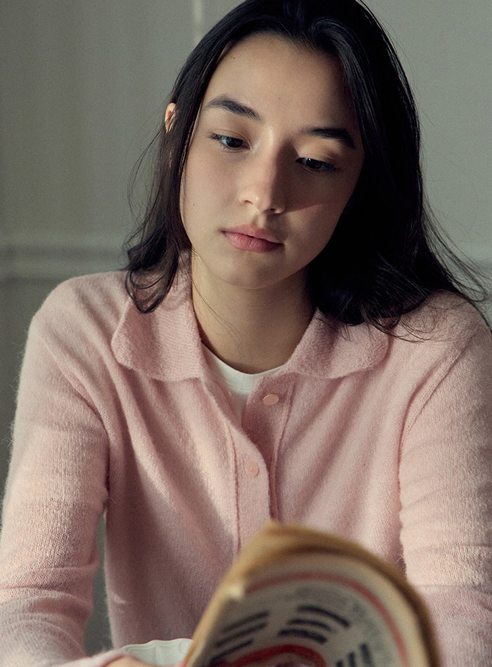 Mango Maniplease Ria Collar Cardigan Pink