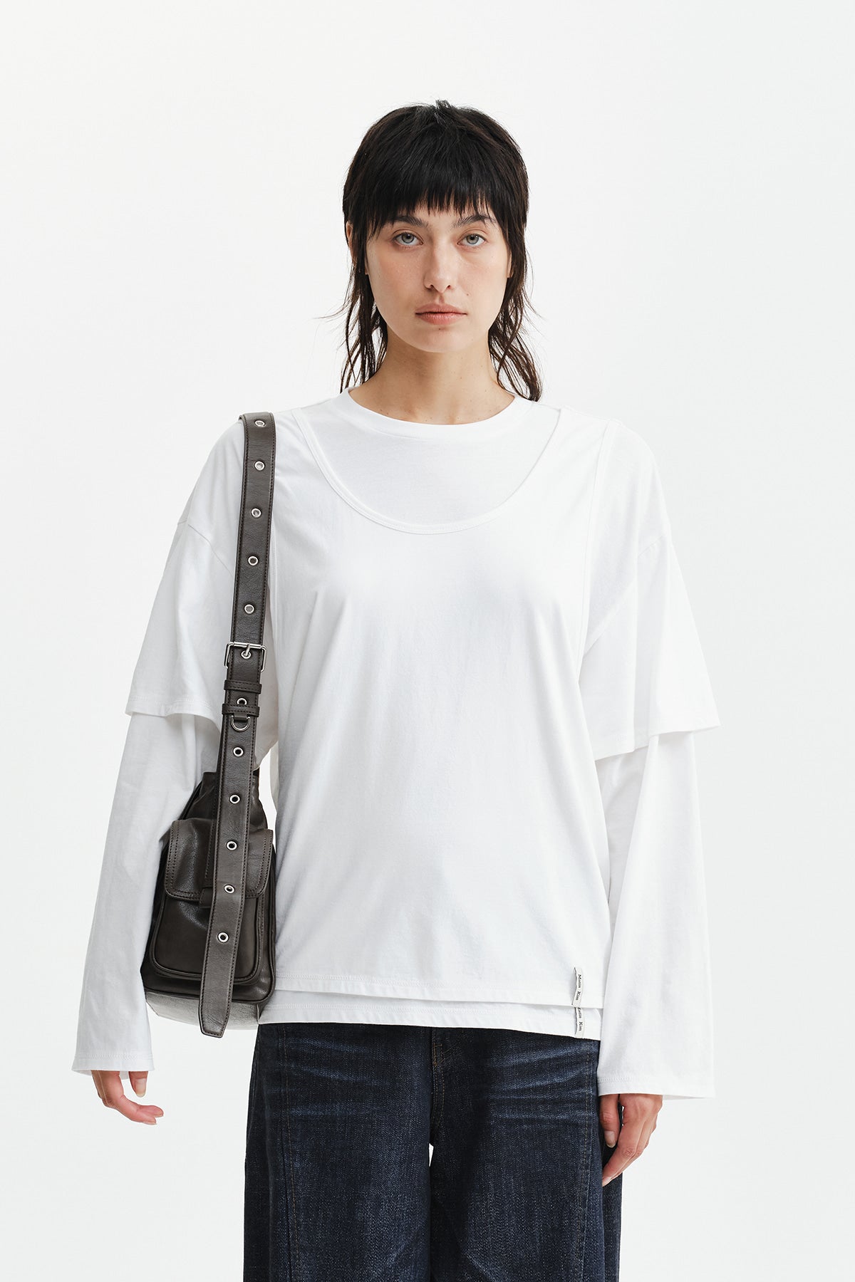 Matinkim Cross Back Layered Top IN White