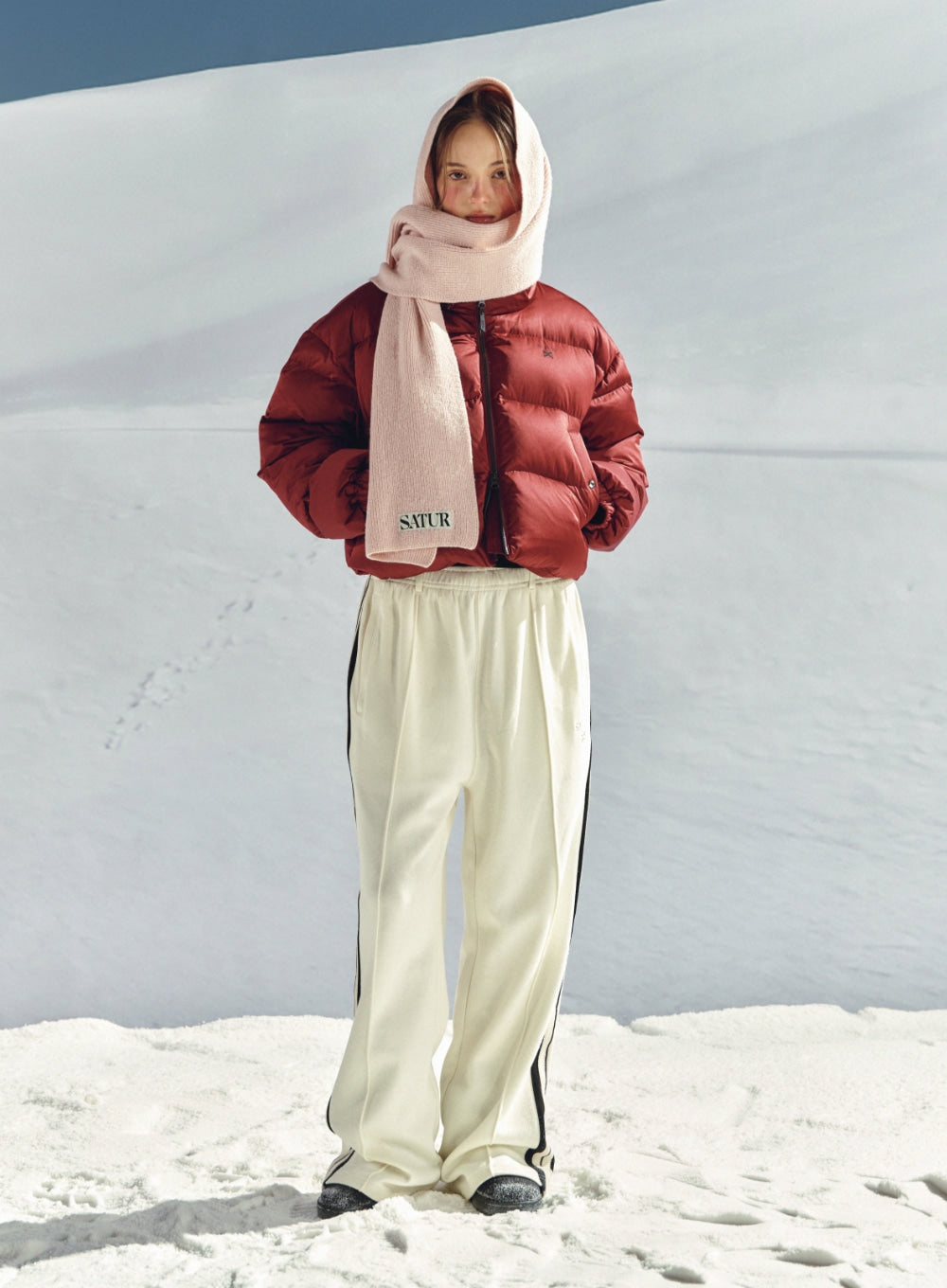 [satur] Verona Knit Muffler - Light Pink