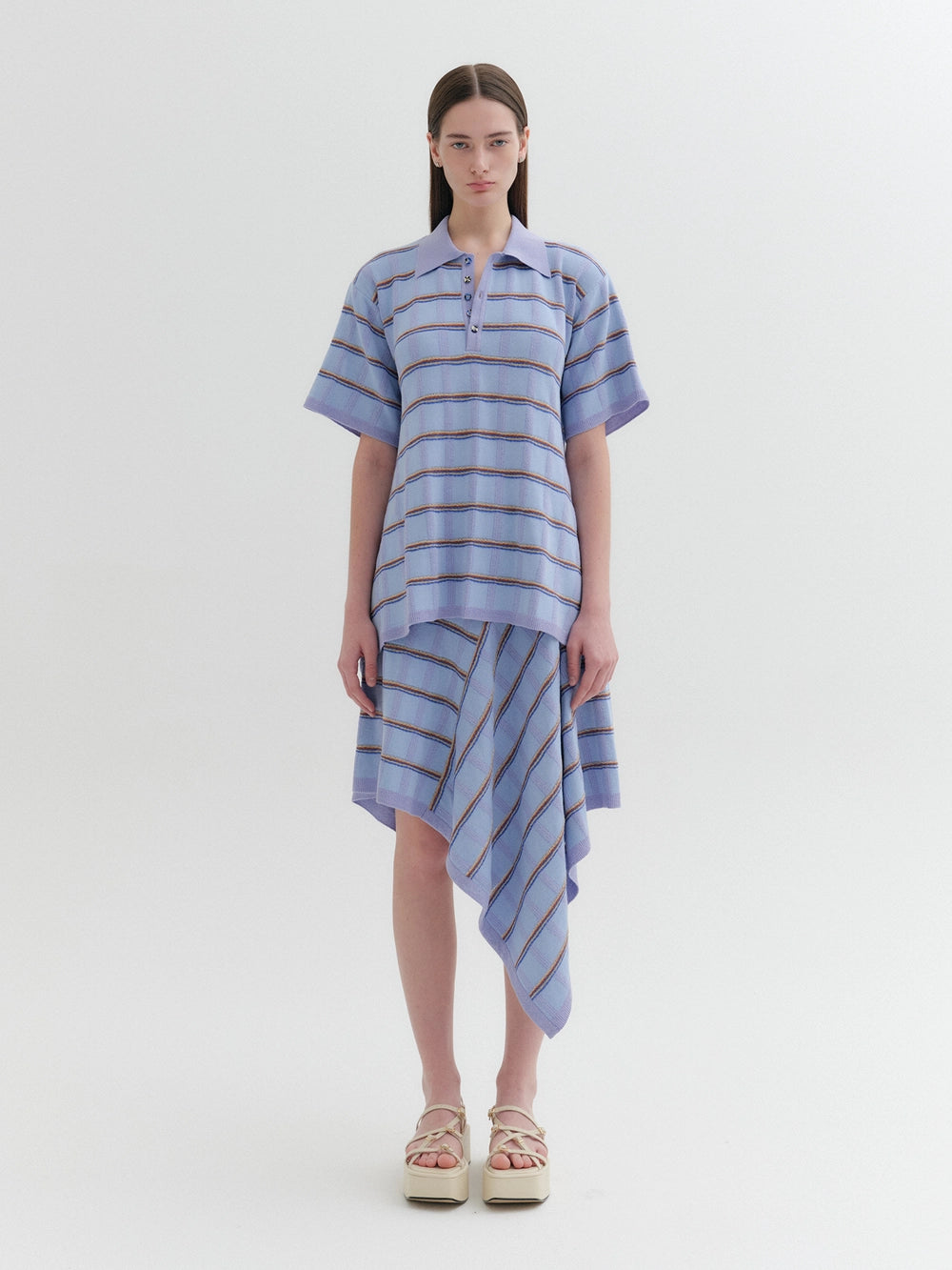 EENK Back Button Knitwear Top - Sky Blue