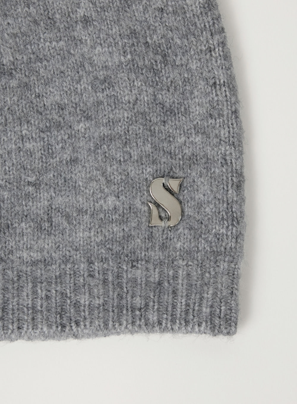 [satur] S Logo Brushed Beanie - Melange Gray