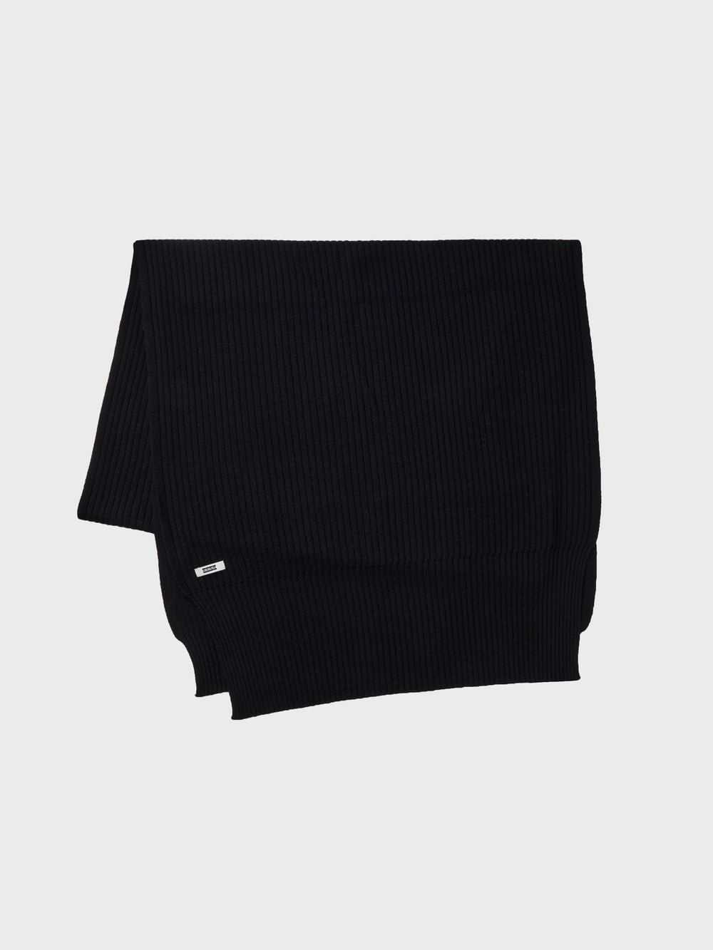 EENK Logo Label Ribbed Muffler - Black