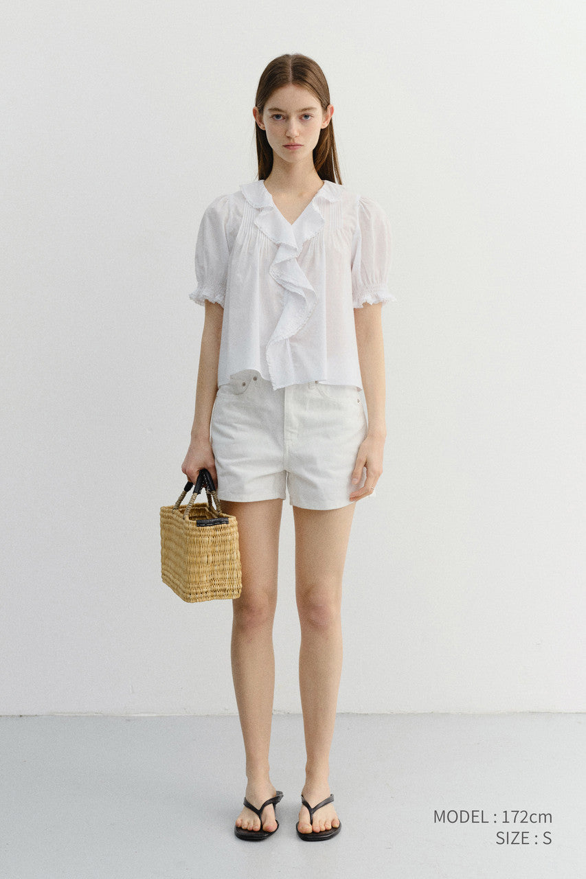 Dunst Ruffle Blouse White