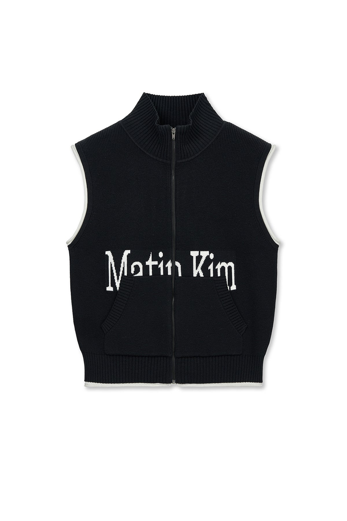 Matinkim Matin Kim Spell Point Knit Zip UP Vest IN Black