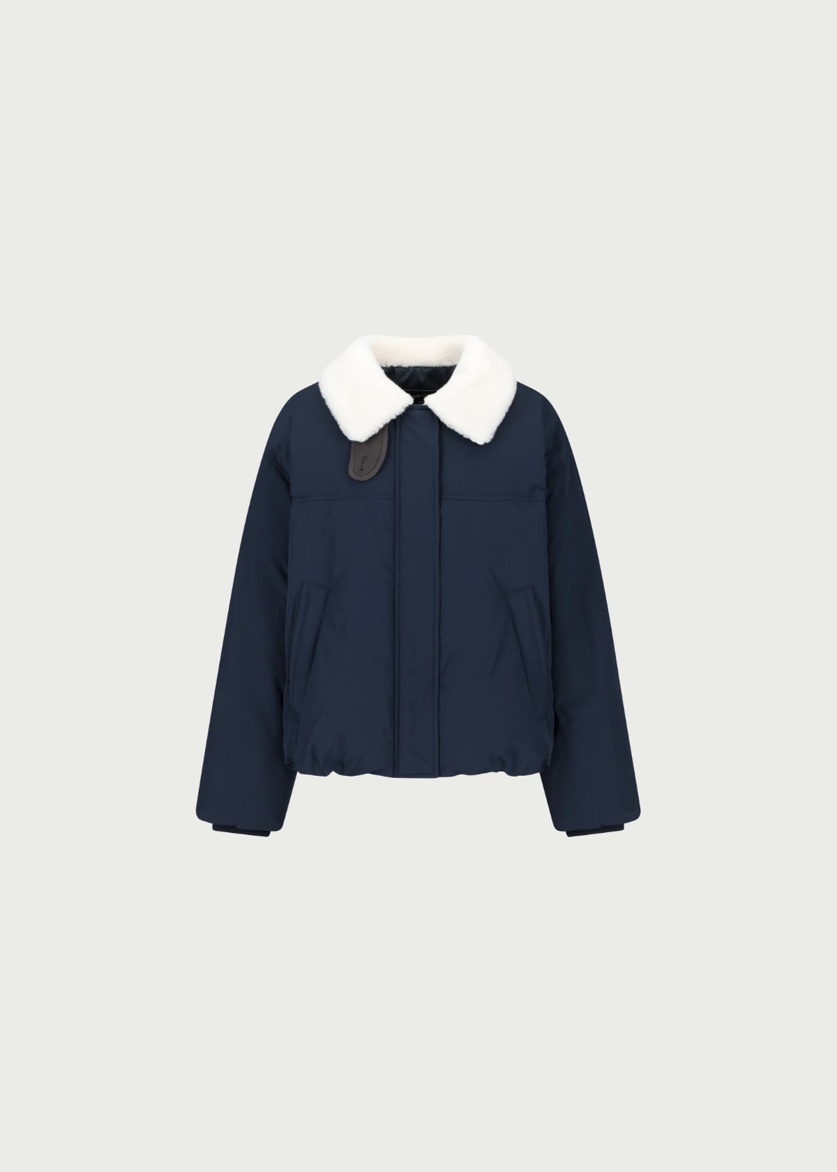 Depound fur collar duck down jumper - navy