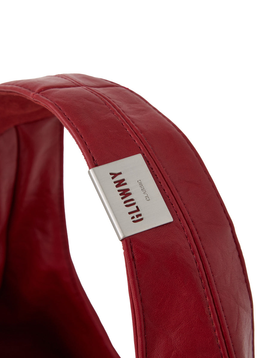 GLOWNY G Leather Half Shoulder Bag (Red)