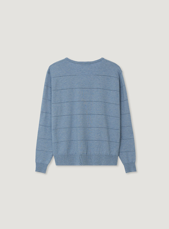 Mango Maniplease Liva V Neck Knit Blue