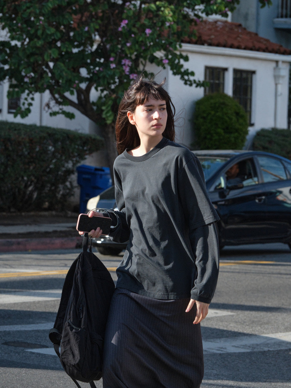 Low Classic Oversized Lc Layered Tee Charcoal Black