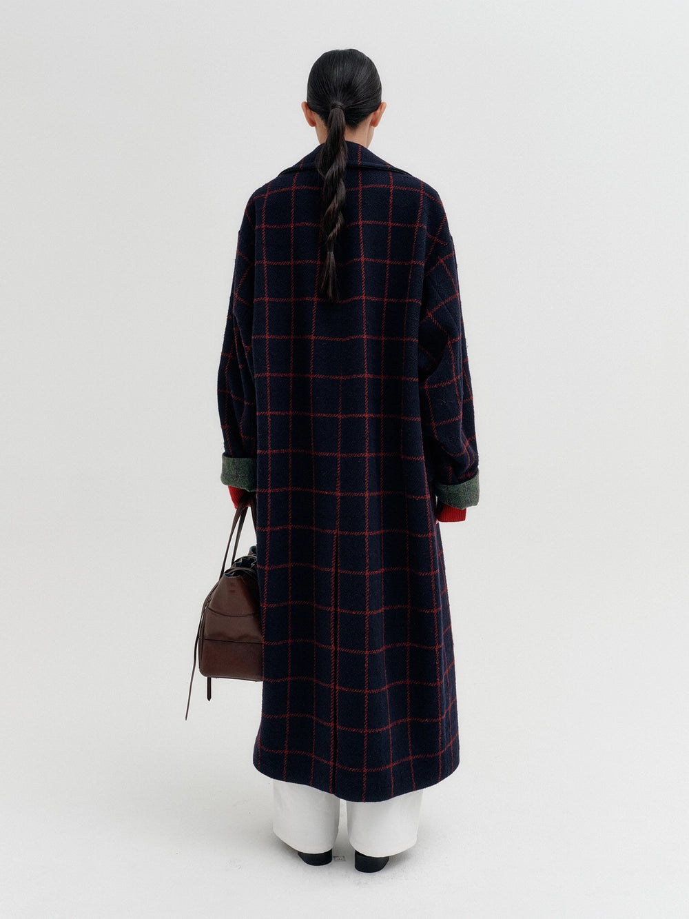 EENK Volume Silhouette Double Coat - Navy