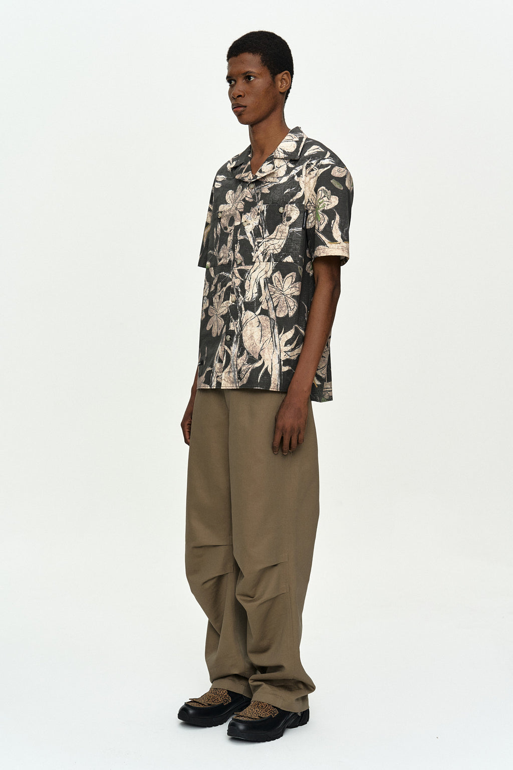 Andersson Bell Flower Printed Open Collar Shirt
