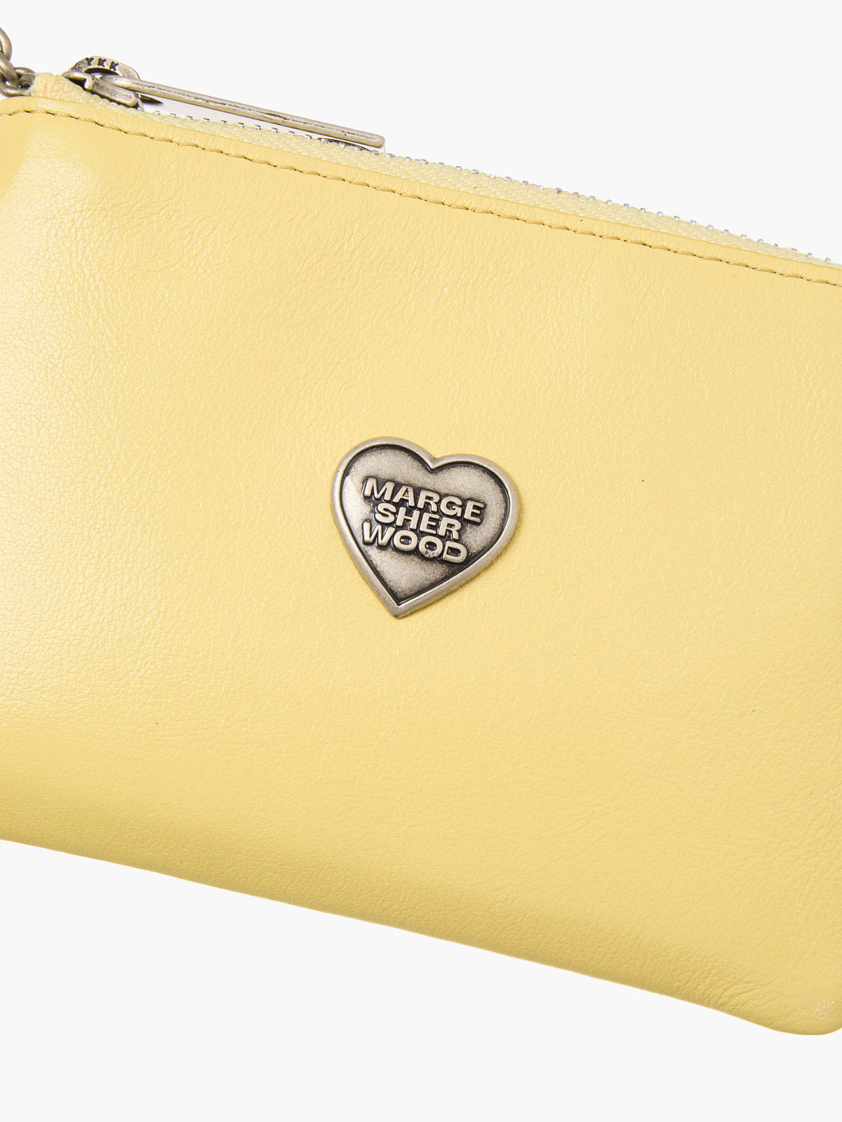 Margesherwood Heart Zipper Wallet Silver Logo soup glossy plain