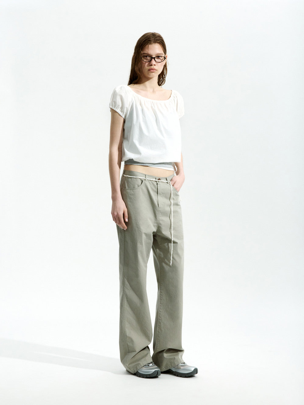 Low Classic Shirring Volume Top Off White