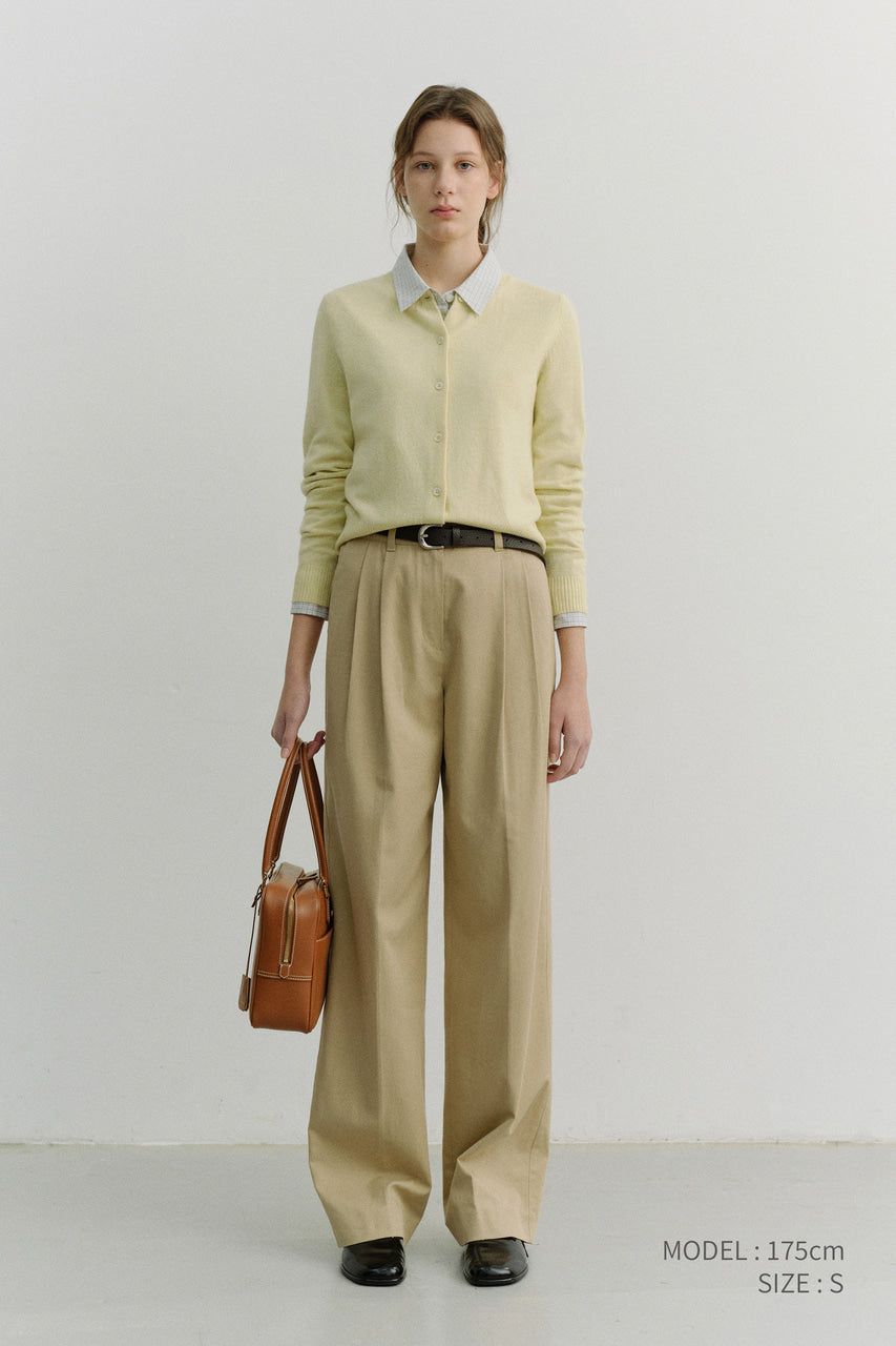 Dunst Double Pleated Chino Slacks Beige
