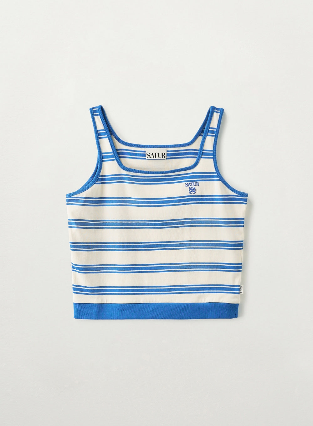 Satur Square Neck Stripe Sleeveless - Blue