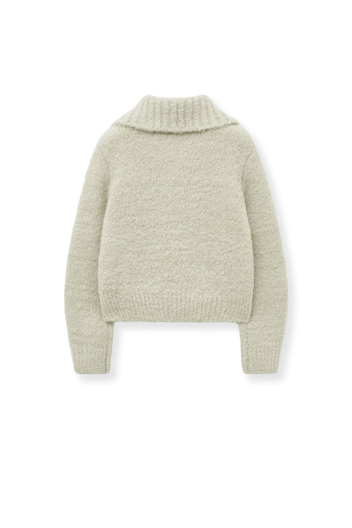 [matinkim] BOUCLE KNIT ZIP UP CARDIGAN IN LIGHT BEIGE