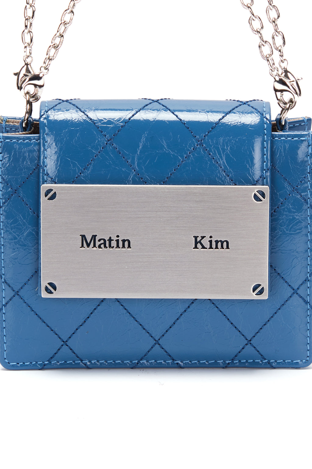 [matinkim] QUILTING ACCORDION MINI BAG IN SMOKE BLUE