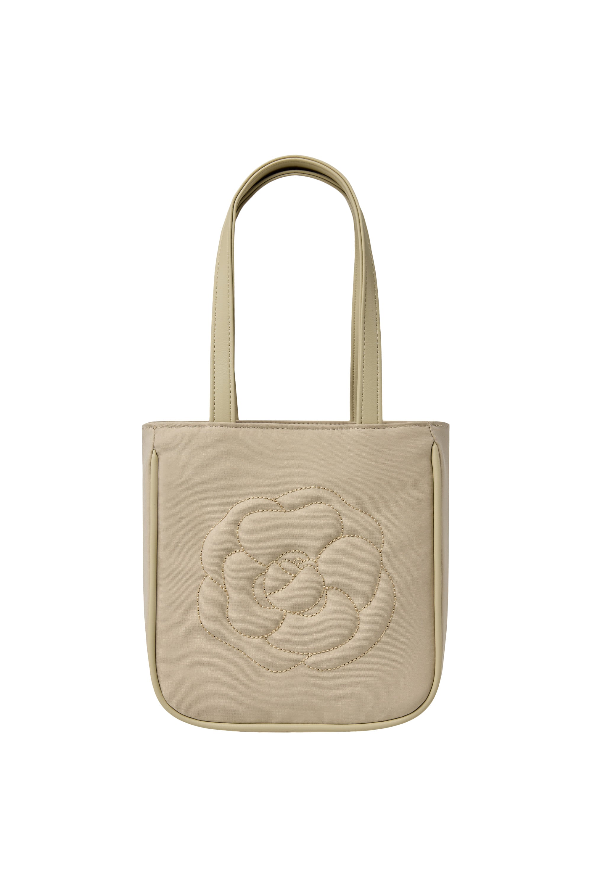 ROSE STITCH SQUARE BAG-BEIGE
