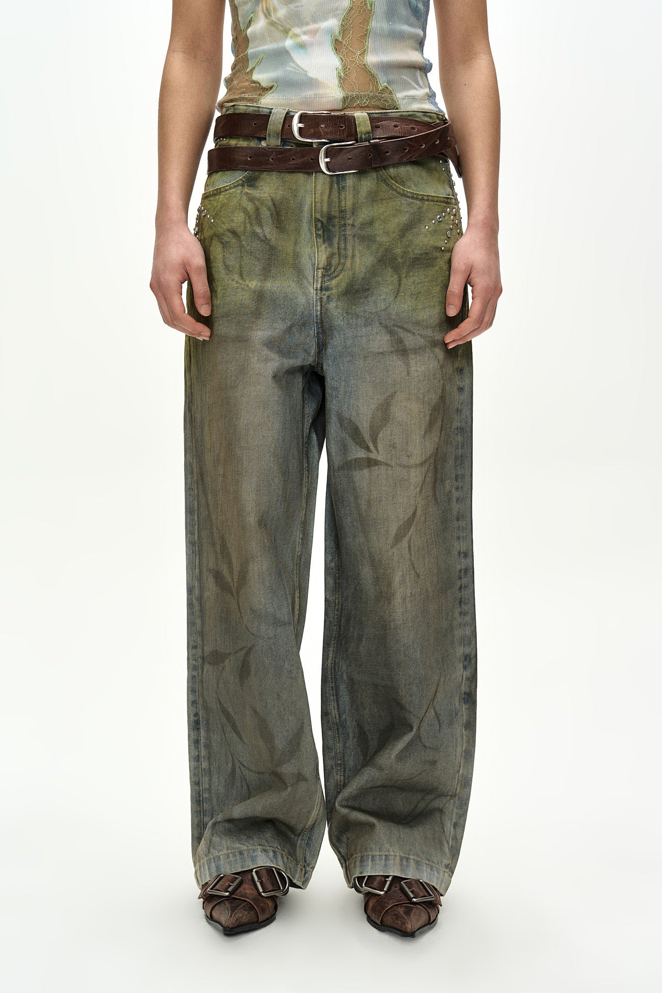 Andersson Bell Botanical-Print Jeans