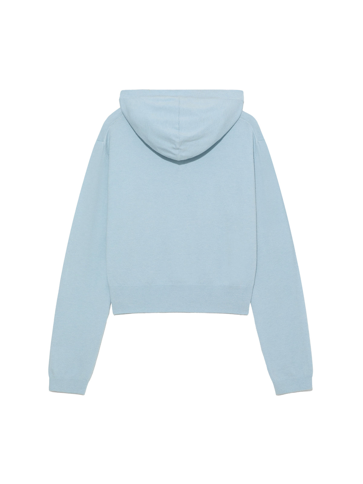 GLOWNY G Hug V-Neck Knit Hoodie (Baby Blue)