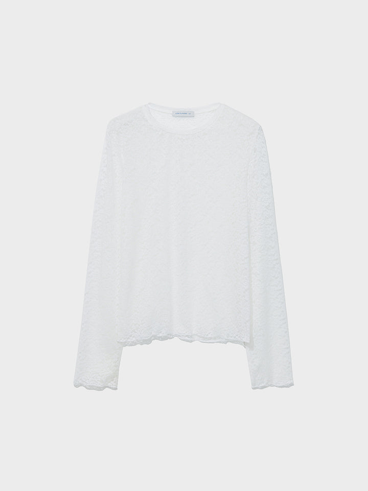 Low Classic Lace Long Sleeve Tee Ivory