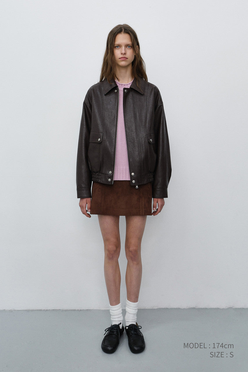 Dunst Suede Mini Skirt Deep Brown