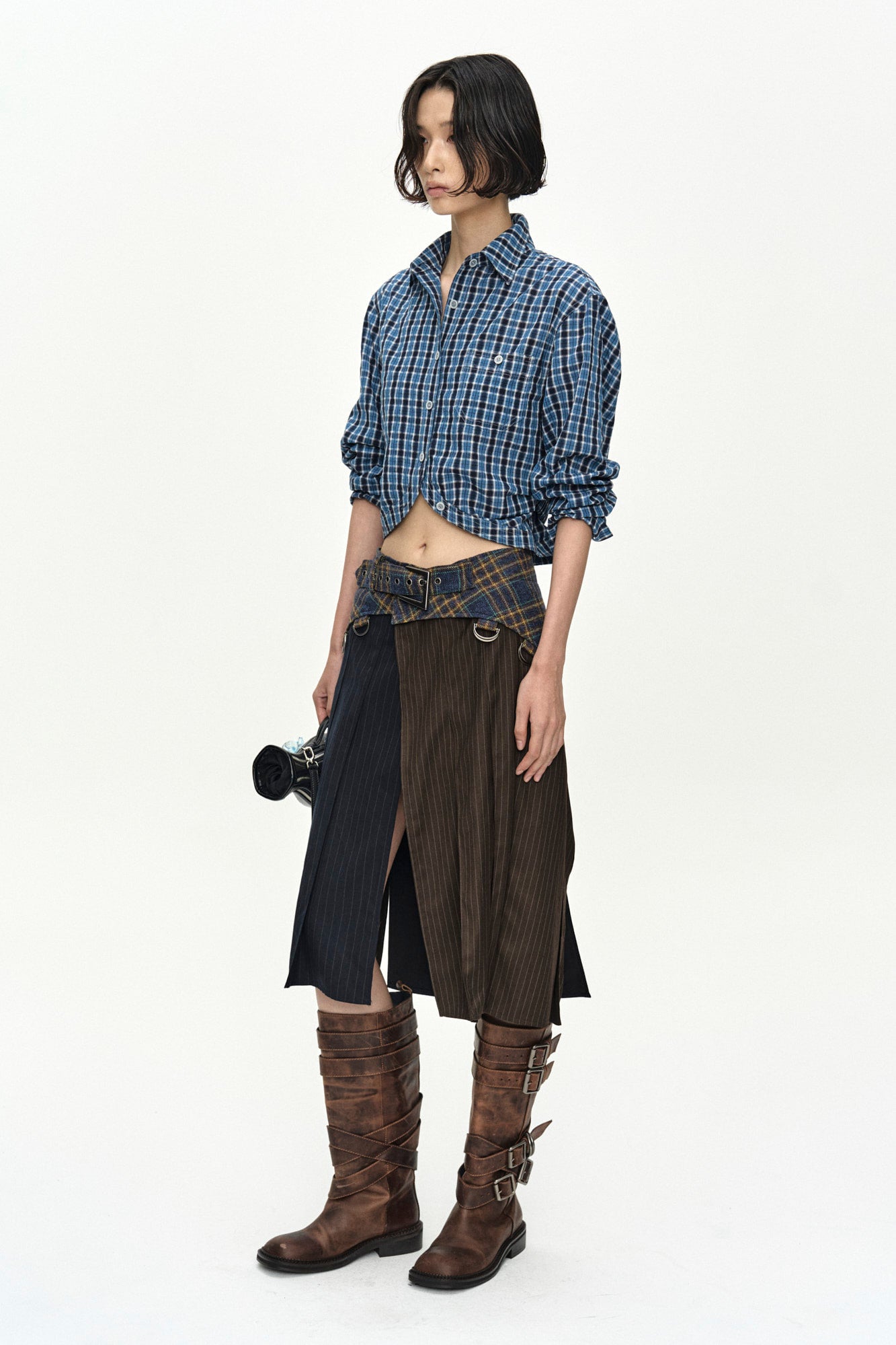 Andersson Bell Check Curves Hem Shirt