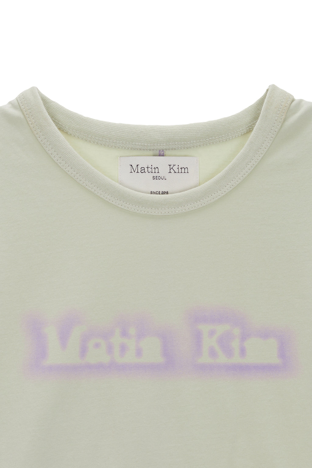 [matinkim] MATIN SHADE LOGO CROP TOP IN LIGHT GREEN