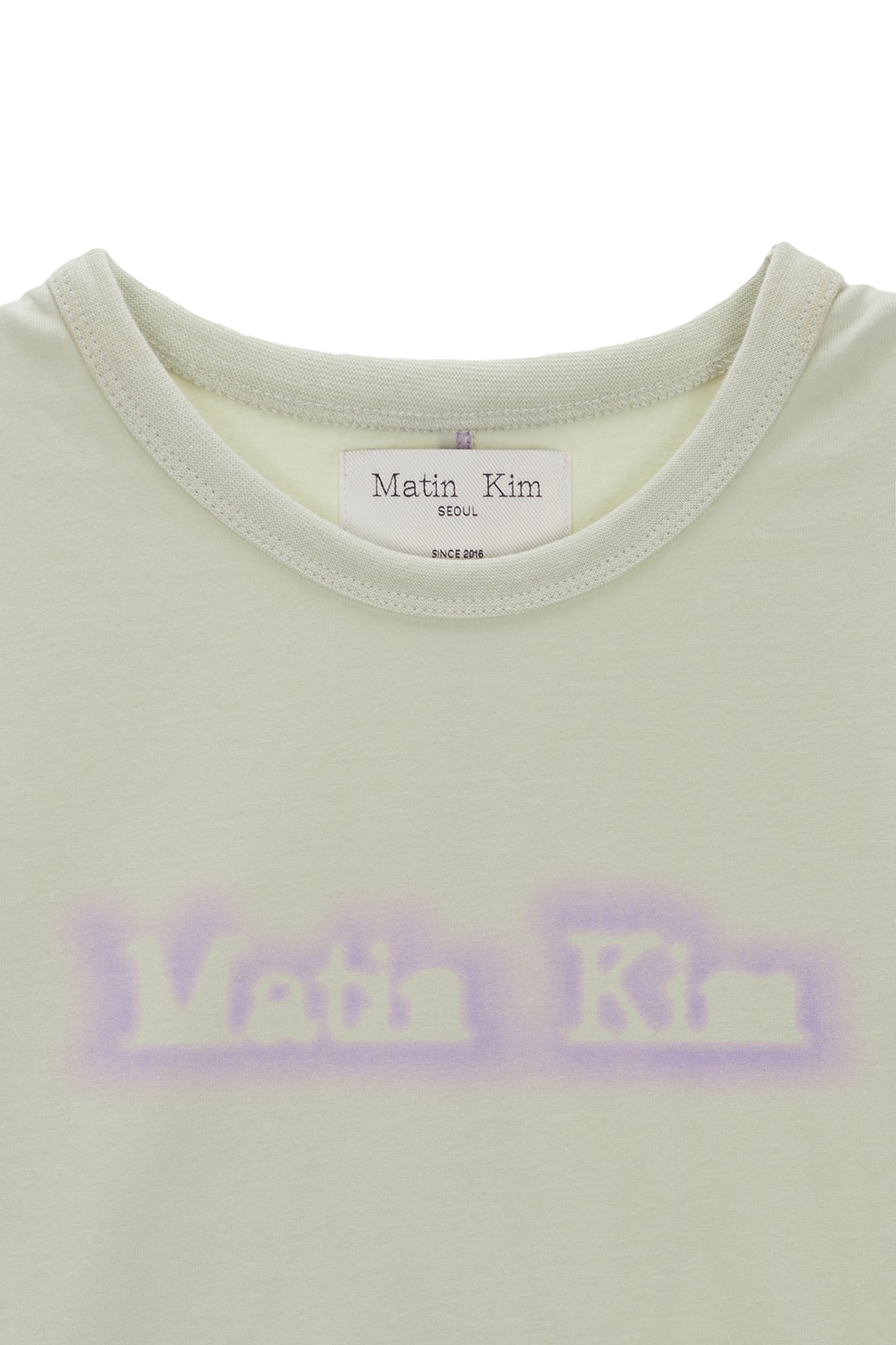 [matinkim] MATIN SHADE LOGO CROP TOP IN LIGHT GREEN