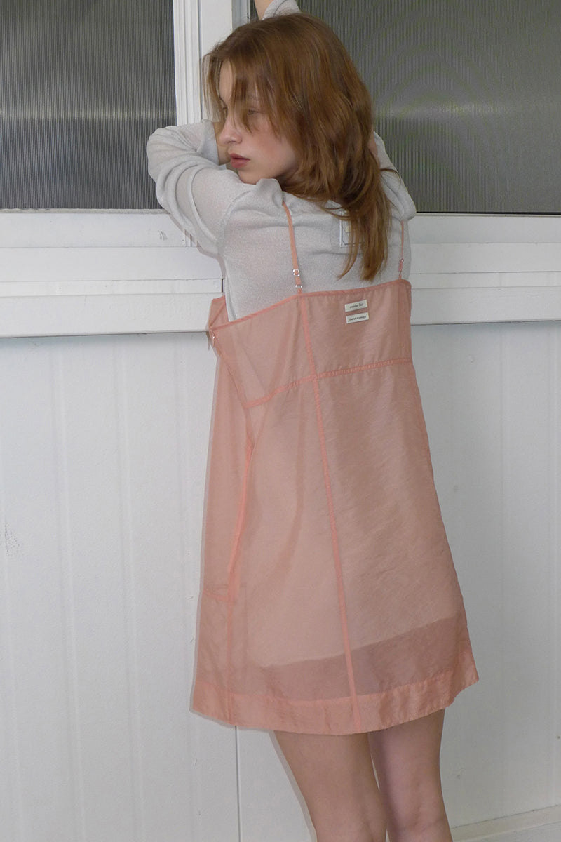 Overdueflair Sheer Bustier Dress Peach